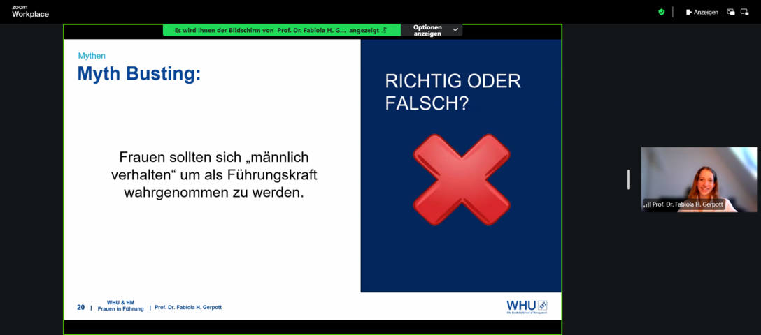 Prof. Fabiola H. Gerpott bei HMFF: Müssen Frauen anders führen?