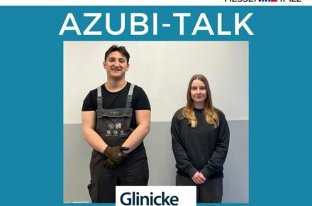 Azubi im Interview - Auszubildende bei Glinicke: Alban Mazreku und Sarah Rosteka (v.l.n.r.)