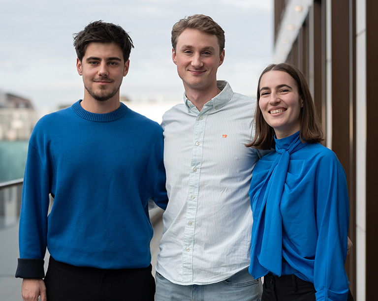 Felix Beissel, Maximilian Hahnenkamp und Anna Lampl